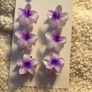 Purple Flower Hair Clips